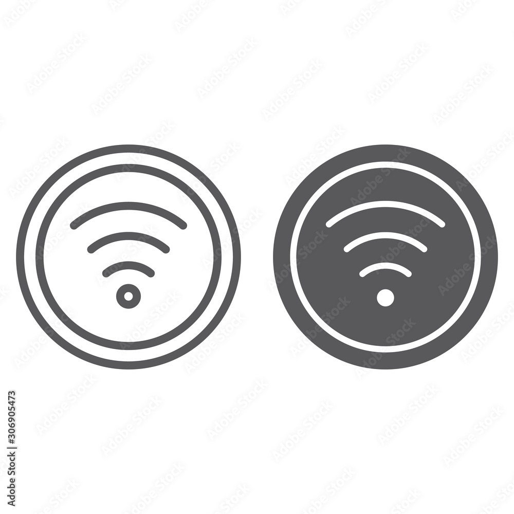 Poster wifi line and glyph icon, internet and network, wireless internet sign, vector graphics, a linear pa