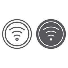 Wifi line and glyph icon, internet and network, wireless internet sign, vector graphics, a linear pattern on a white background.