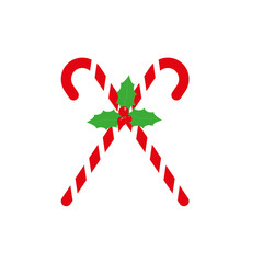 white background with christmas candy cane with spirals in colors