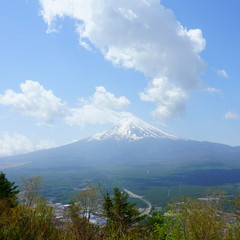 Fototapeta premium Fuji view from the top of the mountain TenjoYama. Landscape beautiful Mount Fuji