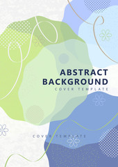 Abstract geometric background from overlapping round uneven shapes, twisted lines. Modern template for your design banner, flyer, cover.