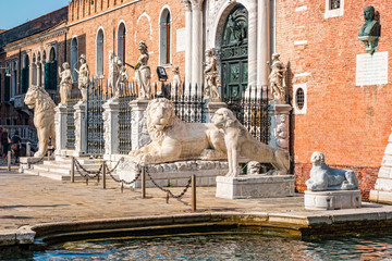 Ornamental gate to the Arsenal building in Venice, Italy