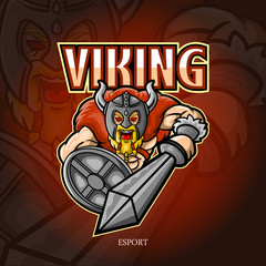 Viking mascot esport logo design