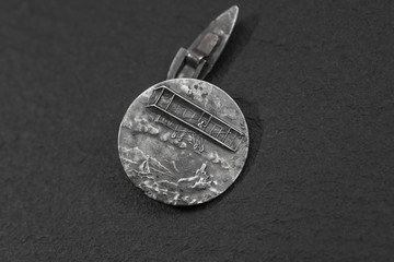 An ancient zapanka with an image of an airplane, sea, boat was found during archaeological...