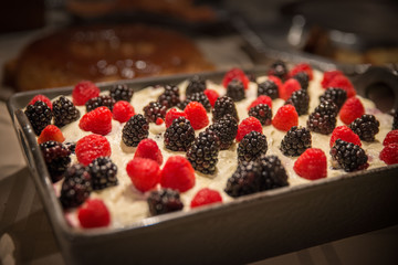 Raspberry and blackberry baked dessert