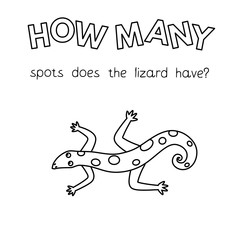 Cartoon Lizard Counting Game Coloring Book