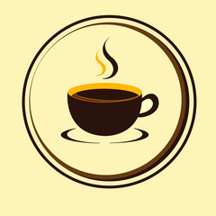 cup of hot coffee vector icon