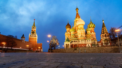 Fototapeta premium View of the Red Square with Vasilevsky descent