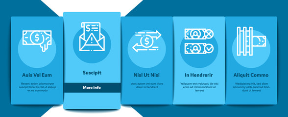 Fake Money Onboarding Mobile App Page Screen. Bandit Silhouette And Pencil, Printing And Laundering Money Dollar Concept Illustrations