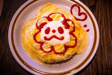 パンダと喫茶店とオムライス