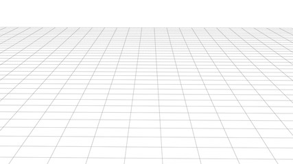 Detailed wireframe landscape. Abstract grid. 3D frame.