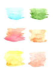 Watercolor paintings with artistic Colorful abstract images on white paper. Watercolor concept.