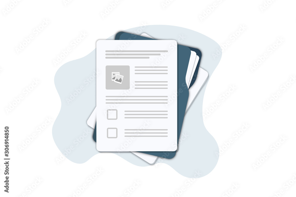 Poster contract papers. document. folder with stamp and text. contract signing. contract agreement memorand