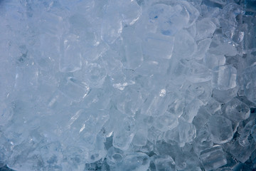 Fresh cool Ice cubes isolated on white background.