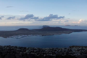 Graciosa island in front of Lanzarote island, this island is cover for Atlantic ocean