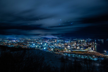 Murmansk city scape at night