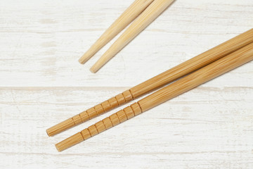 Sushi bamboo sticks japanese style wood background
