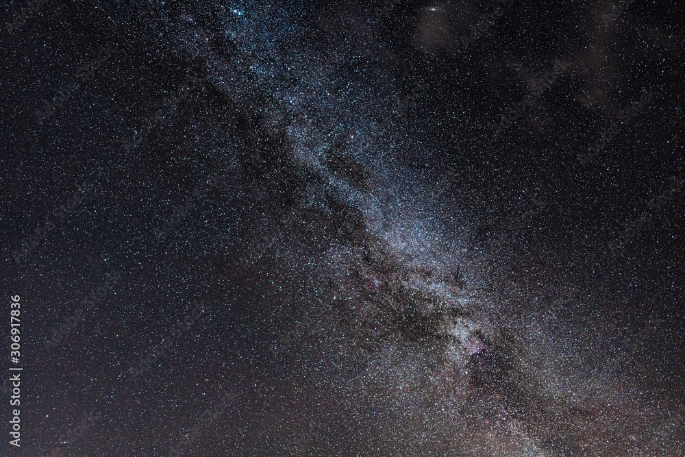 Wall mural night sky with stars and milky way galaxy in outer space, universe background