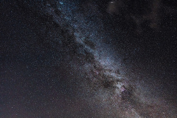 Night sky with stars and Milky Way galaxy in outer space, universe background