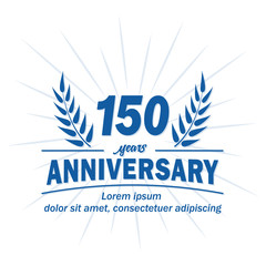 150 years logo design. One hundred fifty years anniversary vector and illustration.