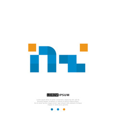 NZ N Z Logo Monogram with Blue and yellow Colors. modern letter logo design