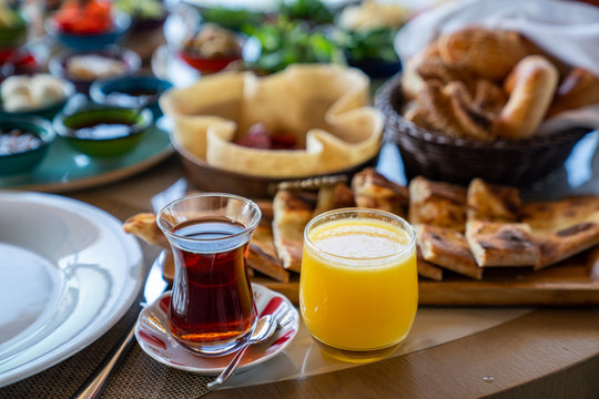 A delicious and various mediterranean breakfast for a energetic day