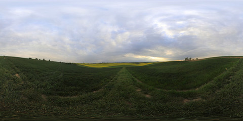 Fototapeta premium Spring in Rural Area 360 Panorama