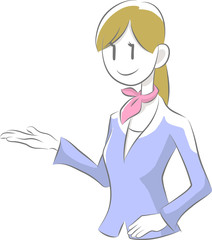 案内する女性：制服 スーツ 受付
