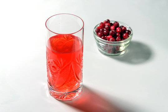 Cranberry Juice On A White Background