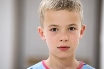 Close up portrait of cute child boy.