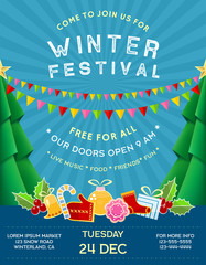 Poster for winter festival with invitational text and celebration attributes. - 306923829