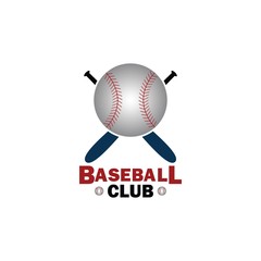 Baseball club logo with simple text designs. Sport vector illustration for baseball club