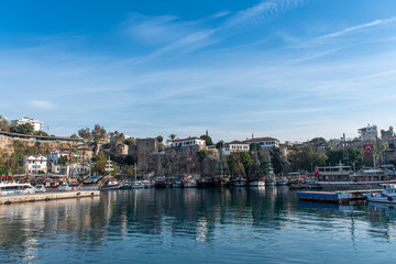 Fototapeta premium Historical old marina , tourist spot in Antalya