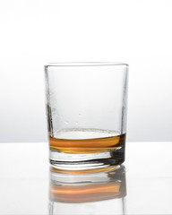 classic set of glass tumbler and strong alcohol.