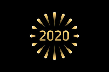 Happy new year 2020 greeting card design