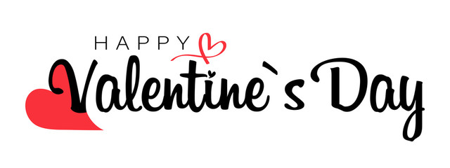 Valentine day lettering. Heart, love, symbol vector. Isolated on a white background