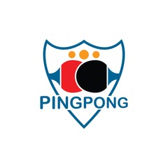 Table Tennis club logo with simple text designs. Sport vector illustration for ping pong club