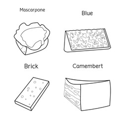 Vector illustration of product and milk symbol. Set of product and appetizer vector icon for stock.