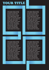 Blue and Black Angular Maze Page Layout Design Template