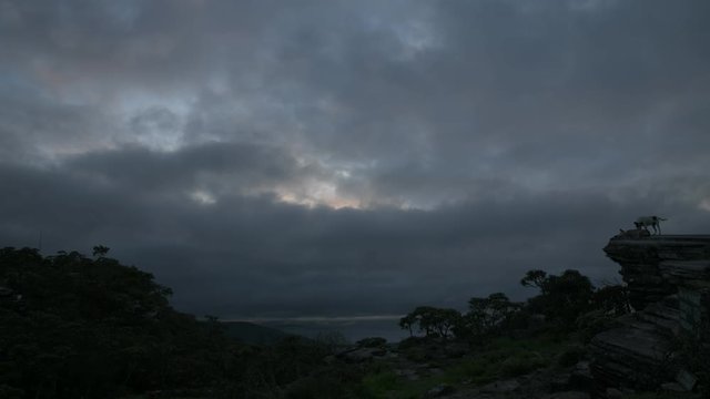 Cloudy Sky at Sunrise in the Mountains in Brazil