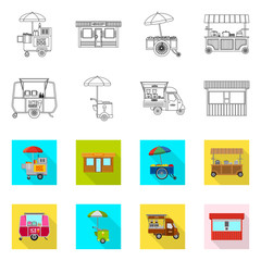 Isolated object of market and exterior icon. Collection of market and food stock symbol for web.