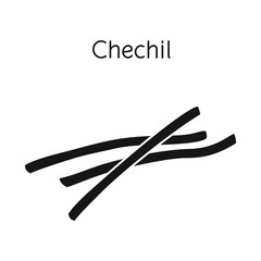 Isolated object of chechil and cheese symbol. Web element of chechil and meal stock vector illustration.
