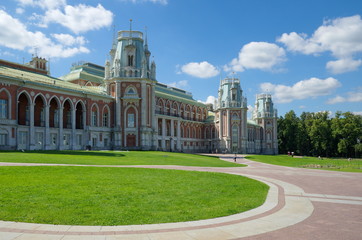 Moscow, Russia - August 9, 2017: The Grand Palace in the Museum-reserve "Tsaritsyno"