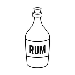 Isolated object of rum and bottle logo. Graphic of rum and alcohol vector icon for stock.