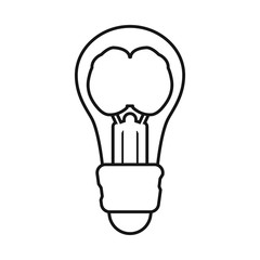 Vector design of light and brain symbol. Graphic of light and idea stock vector illustration.