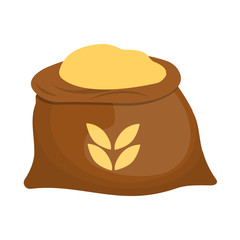 Vector design of bag and flour icon. Set of bag and wheat vector icon for stock.