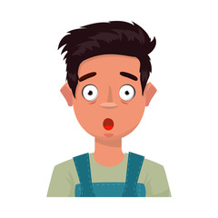 Isolated object of guy and fright sign. Set of guy and surprise vector icon for stock.