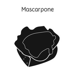 Isolated object of mascarpone and cheese logo. Graphic of mascarpone and meal stock vector illustration.