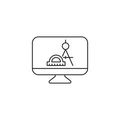 creative studio - minimal line web icon. simple vector illustration. concept for infographic, website or app.