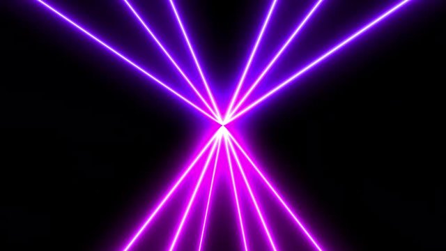 Abstract light neon on black background. Pattern laser show animation. 4K video